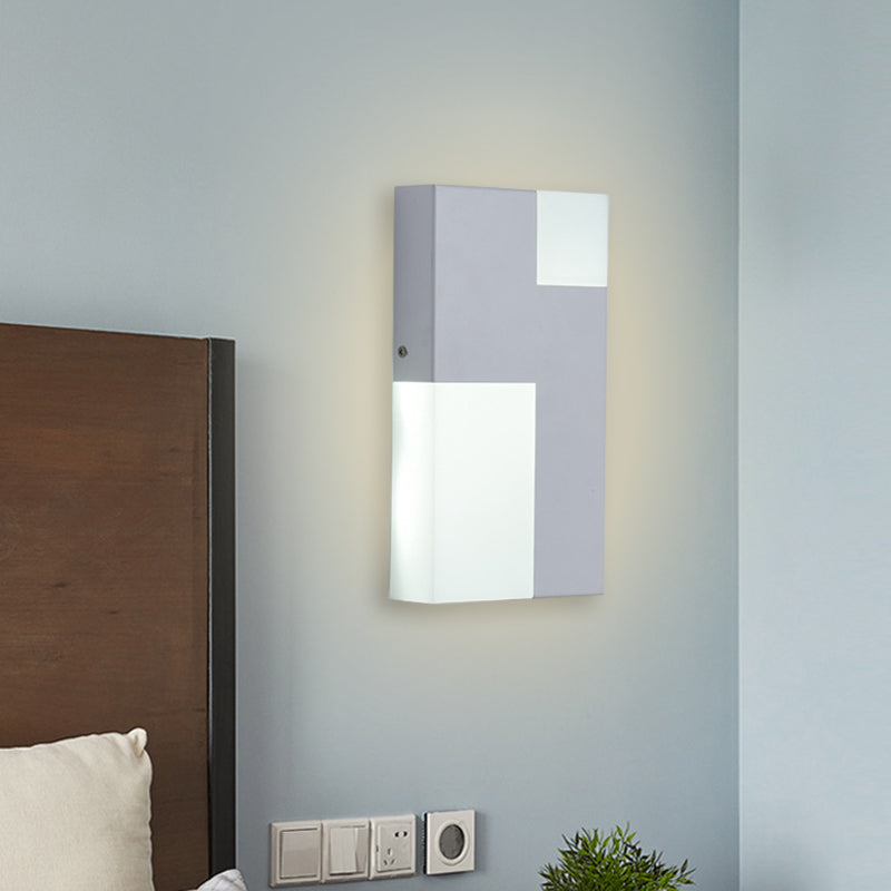 White/Black Rectangular Wall Light Minimalist LED Acrylic Wall-mounted Lamp for Nightstand