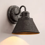 Metal Antique Black Wall Lights Drum/Trumpet Shade 1-Light Retro Rustic Wall Lamp Fixture