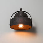 Metal Antique Black Wall Lights Drum/Trumpet Shade 1-Light Retro Rustic Wall Lamp Fixture