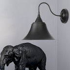 Metal Black/Rust Sconces Light Cone Shade 1-Light Industrial Wall Mounted Lighting with Gooseneck