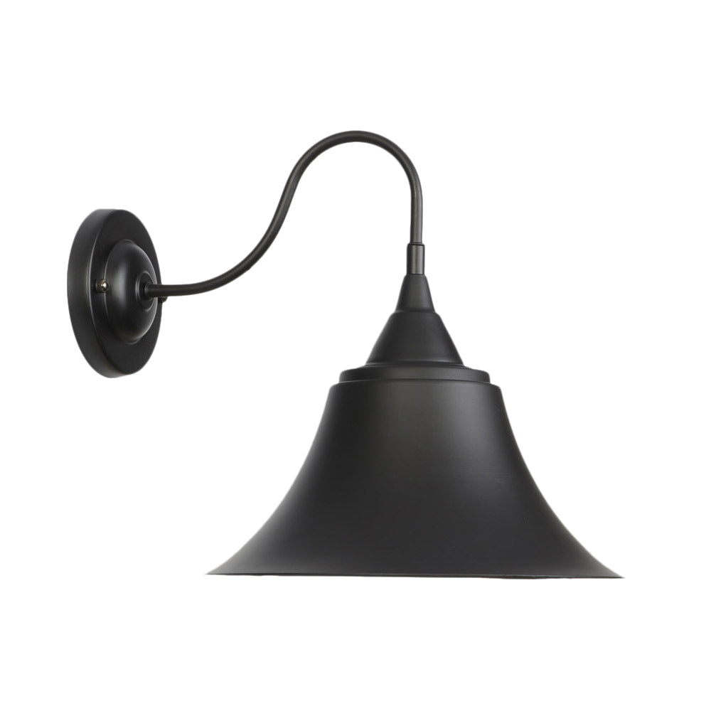 Metal Black/Rust Sconces Light Cone Shade 1-Light Industrial Wall Mounted Lighting with Gooseneck