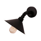 One Bulb Wall Lamp with Cone Shade Metal Industrial Bedroom Wall Light Fixture in Black/Rust