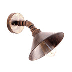 One Bulb Wall Lamp with Cone Shade Metal Industrial Bedroom Wall Light Fixture in Black/Rust
