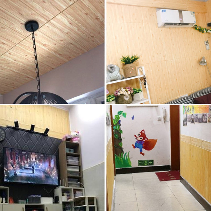 3D Embossed Interior Wall Covering Self-Adhesive Wood Look Wall Paneling