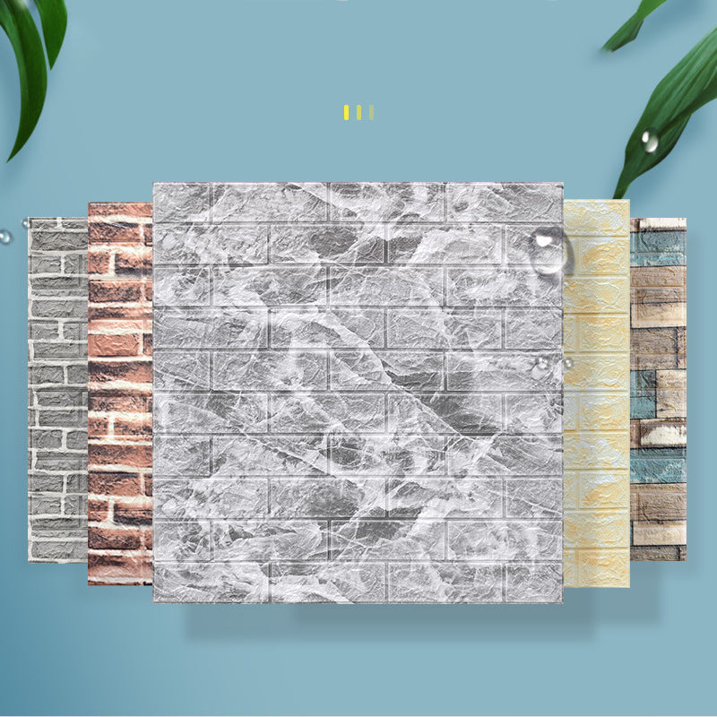 3D embossing interior wall panel self-adhesive square wall panel