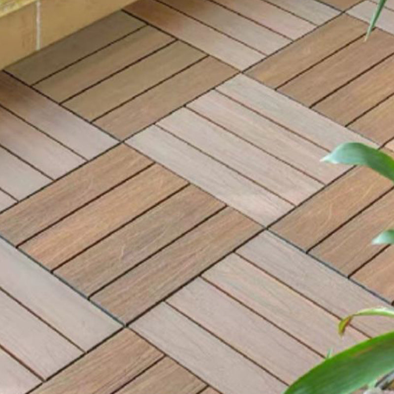 Square Engineer Wooden Floor Water Repellent Smooth Tile for Patio Garden
