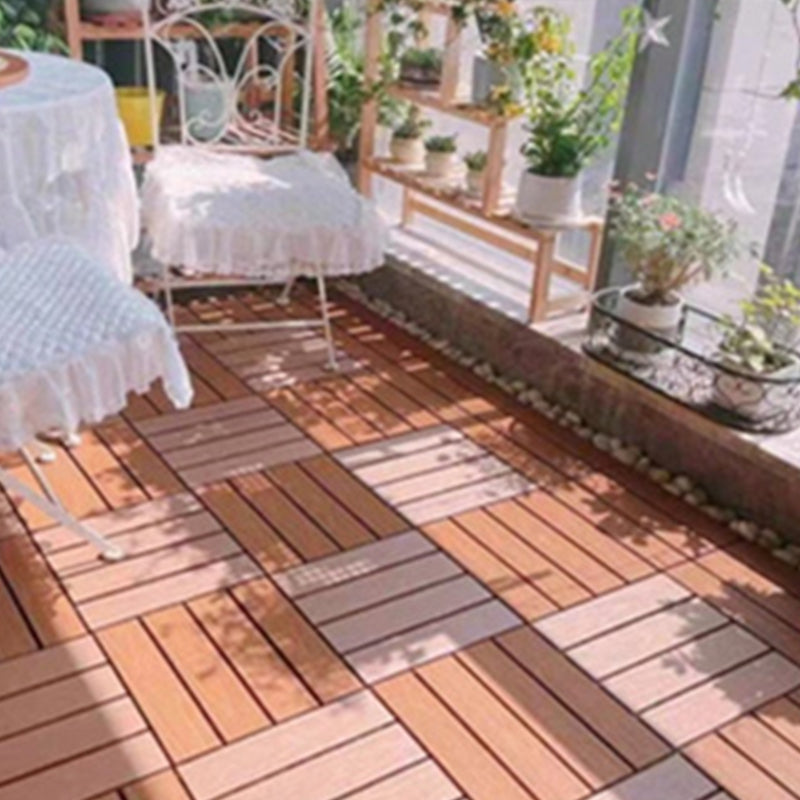 Square Engineer Wooden Floor Water Repellent Smooth Tile for Patio Garden