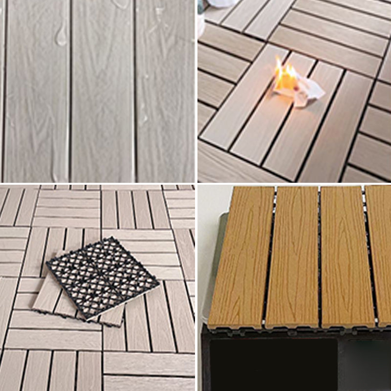 Square Engineer Wooden Floor Water Repellent Smooth Tile for Patio Garden