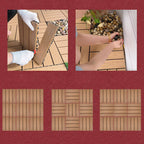 Square Engineer Wooden Floor Water Repellent Smooth Tile for Patio Garden