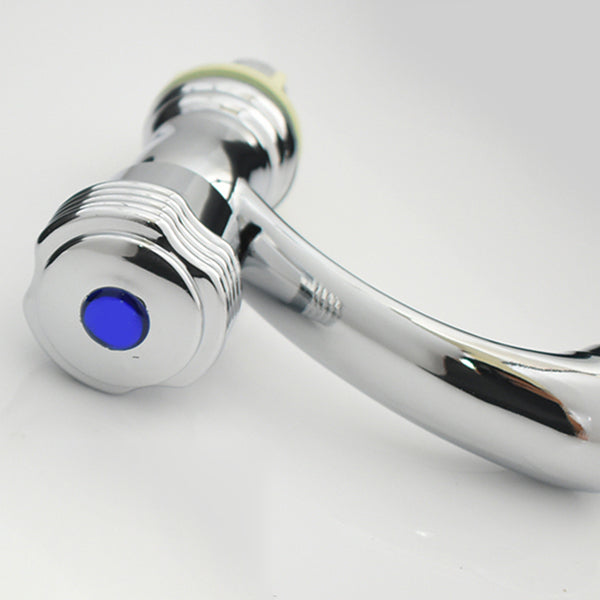 Contemporary Water Tap Knob Handle Low Arc Zinc Faucet in Silver