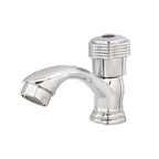 Contemporary Water Tap Knob Handle Low Arc Zinc Faucet in Silver