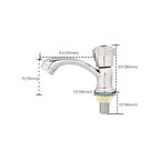 Contemporary Water Tap Knob Handle Low Arc Zinc Faucet in Silver