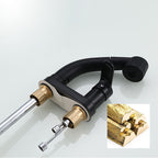Modern Style Sink Faucet Copper Handle Low Arc Pull-Out Sink Faucet
