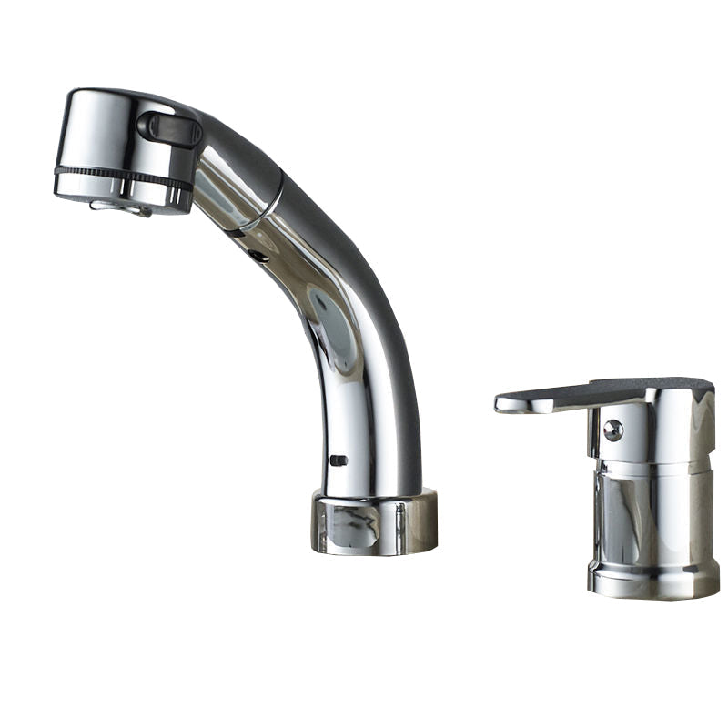Modern Style Sink Faucet Copper Handle Low Arc Pull-Out Sink Faucet