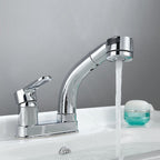 Modern Style Sink Faucet Copper Handle Low Arc Pull-Out Sink Faucet