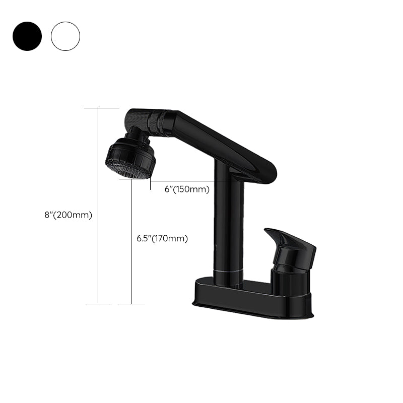 Modern Style Sink Faucet Copper Handle Low Arc Pull-Out Sink Faucet
