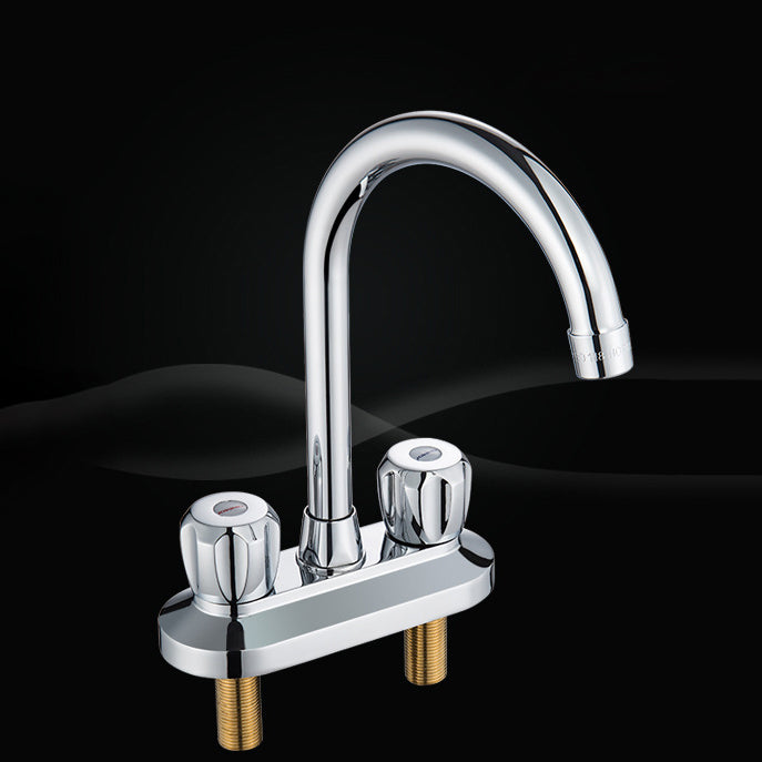 Modern Style Bathroom Faucet Dual Handle Faucet Swivel Spout Faucet