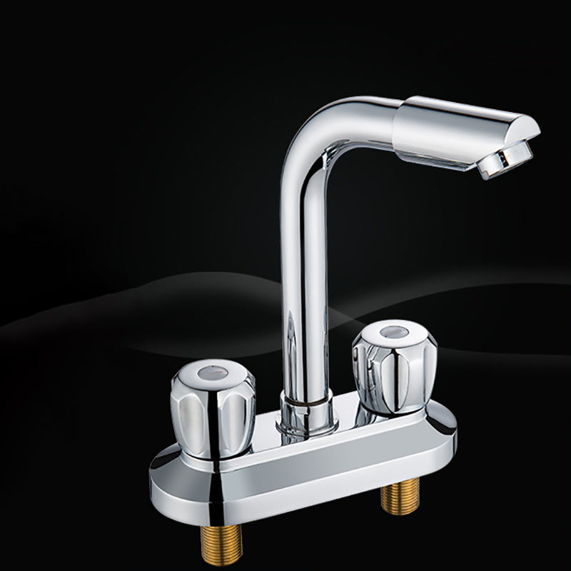 Modern Style Bathroom Faucet Dual Handle Faucet Swivel Spout Faucet