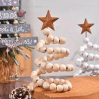 Creative Wooden DIY Twine Wooden Bead Christmas Tree decorations Ornaments