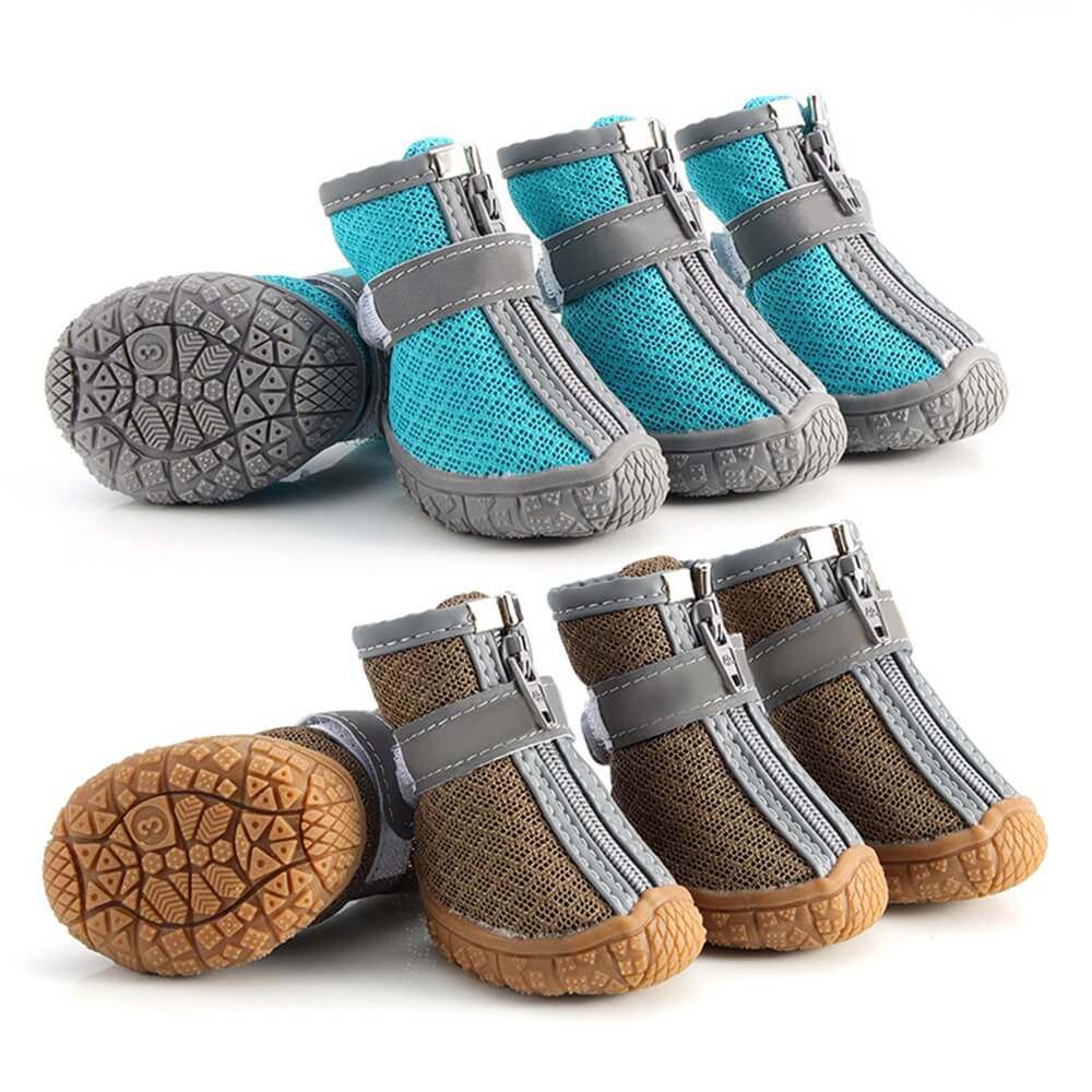 Durable Outdoor Dog Shoes with Mesh - All-Terrain Paw Protection