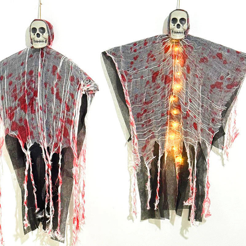 Halloween Hanging Decoration – Blood Red Luminous Skull Ghost