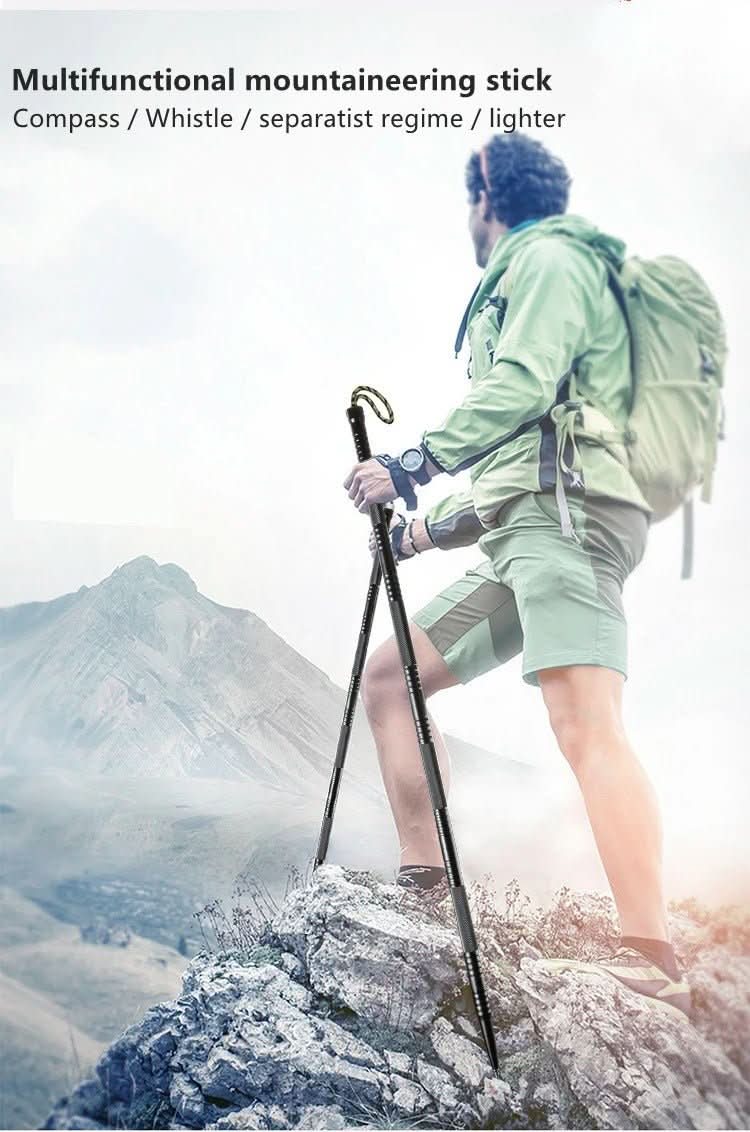 Tactical hiking pole with multi-tool function for outdoor & emergencies