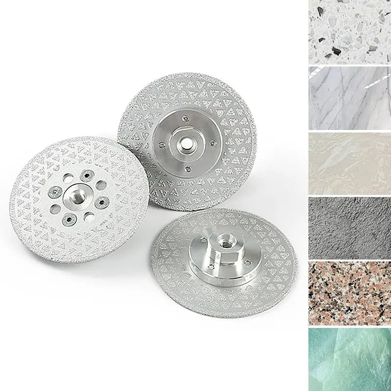 Galvanized diamond blade for cutting stone edges