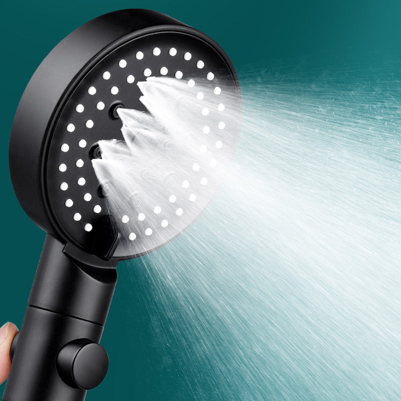 Round Spray Shower Head 6 Settings Adjustable Water Flow Handheld Shower Head