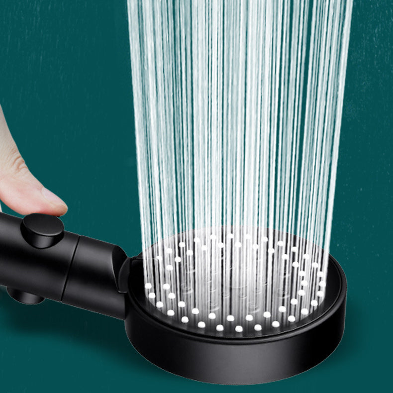 Round Spray Shower Head 6 Settings Adjustable Water Flow Handheld Shower Head