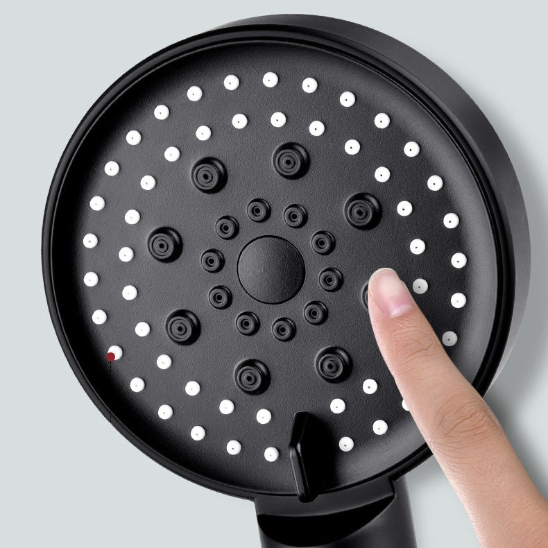 Round Spray Shower Head 6 Settings Adjustable Water Flow Handheld Shower Head