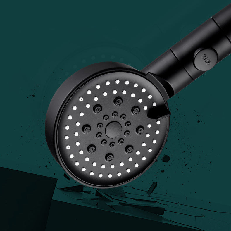 Round Spray Shower Head 6 Settings Adjustable Water Flow Handheld Shower Head