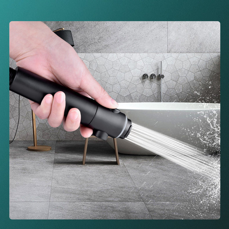 Round Spray Shower Head 6 Settings Adjustable Water Flow Handheld Shower Head