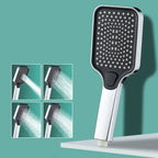 Rectangular Pressure Shower Head 4-Adjustable Water Flow Hand Shower