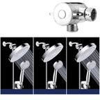 4-Setting Silver Shower Set Concealed Wall Mount Holder Tee with Outlet