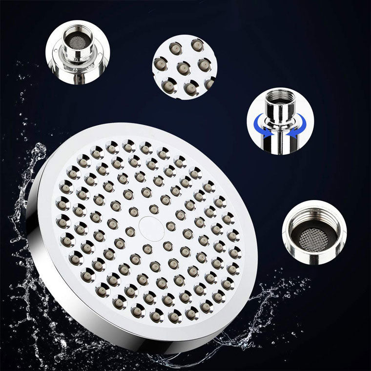 4-Setting Silver Shower Set Concealed Wall Mount Holder Tee with Outlet