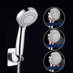 4-Setting Silver Shower Set Concealed Wall Mount Holder Tee with Outlet