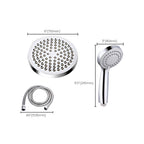 4-Setting Silver Shower Set Concealed Wall Mount Holder Tee with Outlet