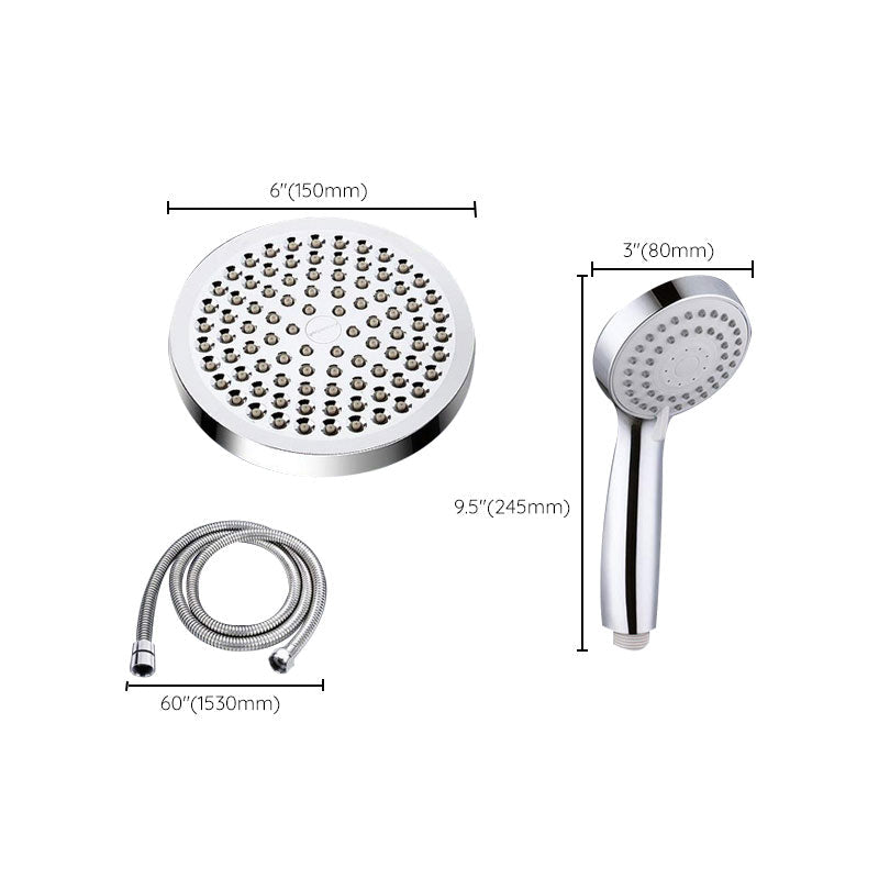 4-Setting Silver Shower Set Concealed Wall Mount Holder Tee with Outlet