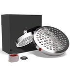 Round Pressure Regulated Rain Shower Head Wall Mount Adjustable Shower Head