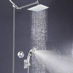 Stainless Steel 8 Inch Shower Set 5 Sprays Handheld Shower Head Shower Arm