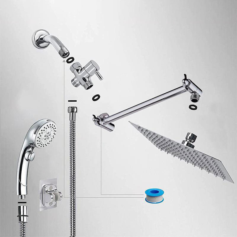 Stainless Steel 8 Inch Shower Set 5 Sprays Handheld Shower Head Shower Arm