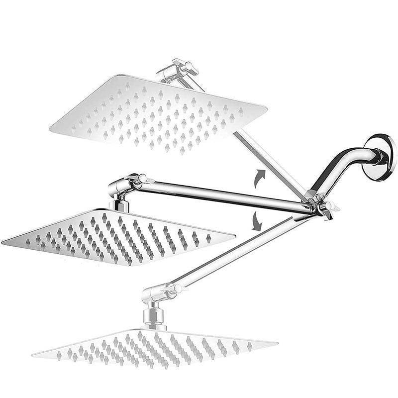 Stainless Steel 8 Inch Shower Set 5 Sprays Handheld Shower Head Shower Arm