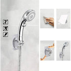Stainless Steel 8 Inch Shower Set 5 Sprays Handheld Shower Head Shower Arm