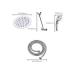 Stainless Steel 8 Inch Shower Set 5 Sprays Handheld Shower Head Shower Arm