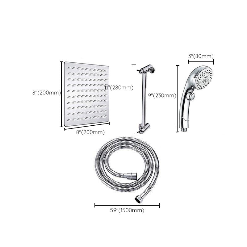 Stainless Steel 8 Inch Shower Set 5 Sprays Handheld Shower Head Shower Arm