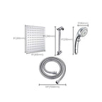 Stainless Steel 8 Inch Shower Set 5 Sprays Handheld Shower Head Shower Arm