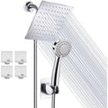 High Pressure 8 Inch Shower Set 3-Function Hand Shower Stainless Steel Square Ceiling Shower Head