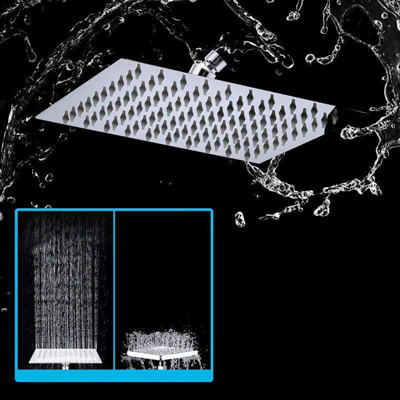 High Pressure 8 Inch Shower Set 3-Function Hand Shower Stainless Steel Square Ceiling Shower Head