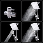 High Pressure 8 Inch Shower Set 3-Function Hand Shower Stainless Steel Square Ceiling Shower Head