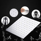 High Pressure 8 Inch Shower Set 3-Function Hand Shower Stainless Steel Square Ceiling Shower Head